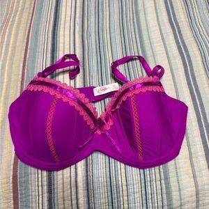 Candie's Vibrant Purple and Pink Lace Bra